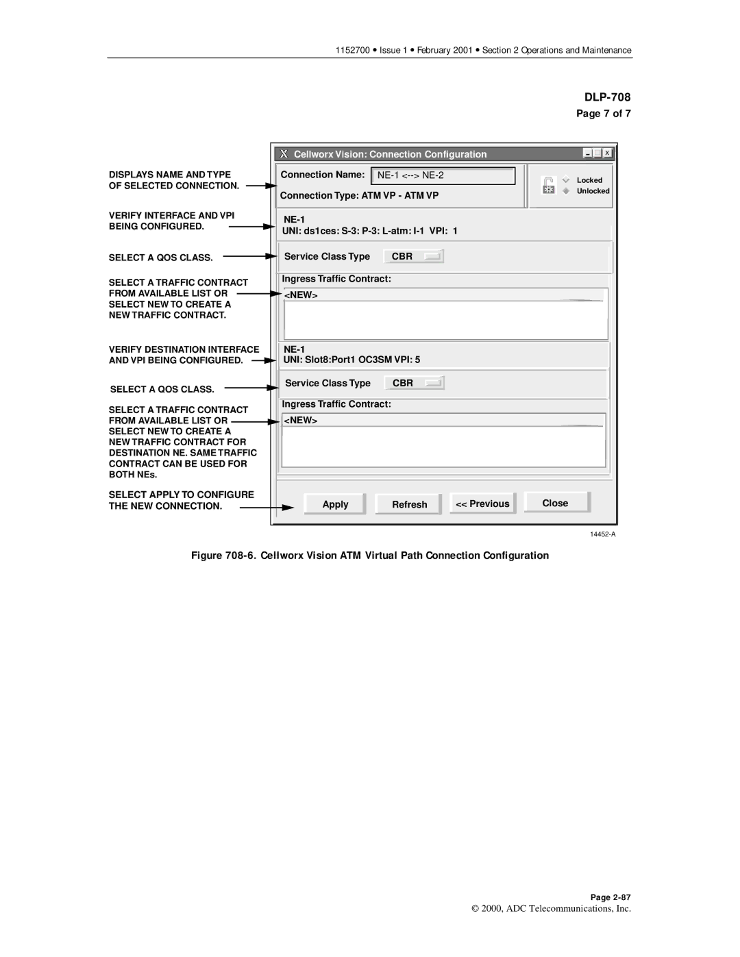 ADC Release 3.1 user manual Cellworx Vision ATM Virtual Path Connection Configuration 