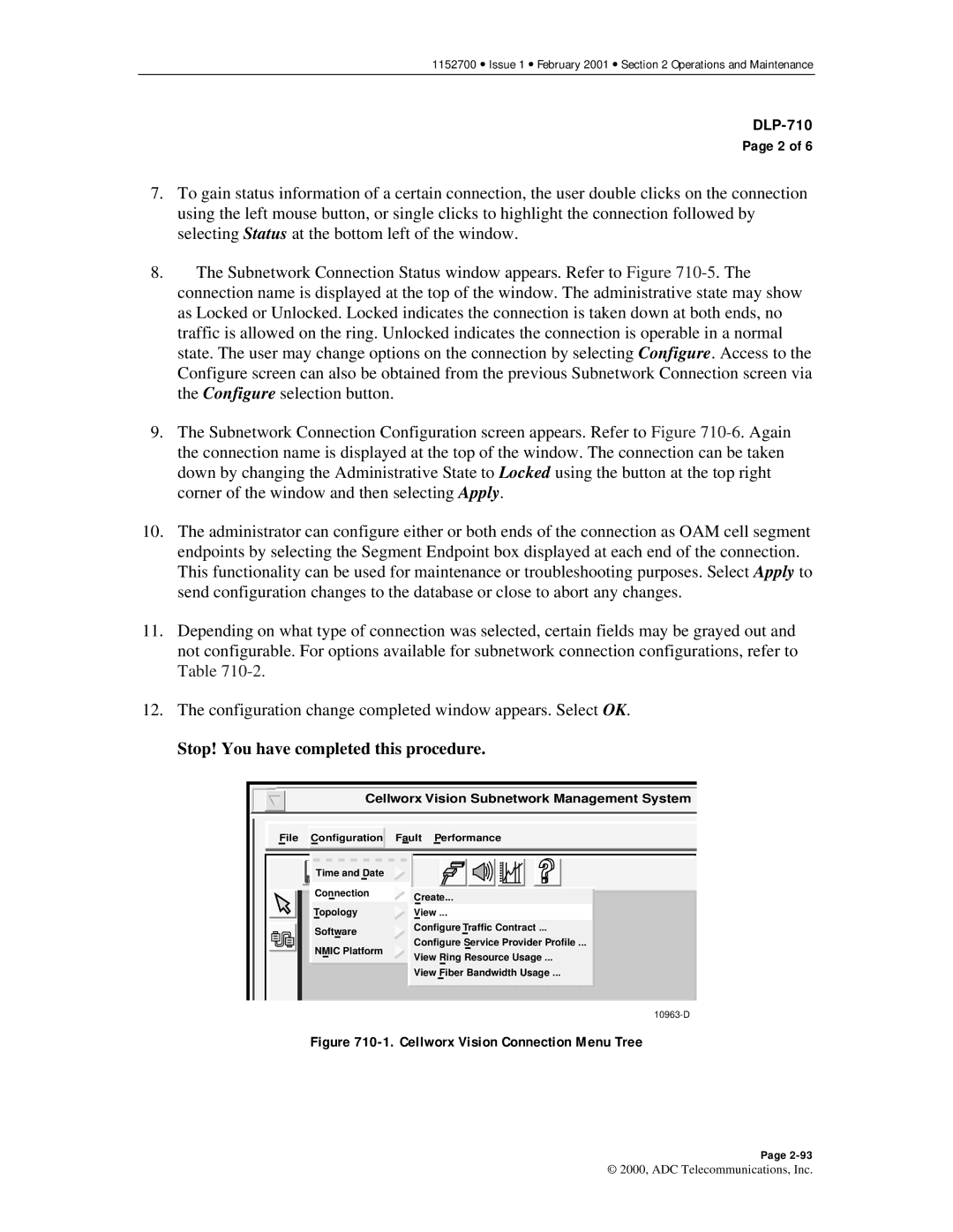 ADC Release 3.1 user manual Cellworx Vision Connection Menu Tree 