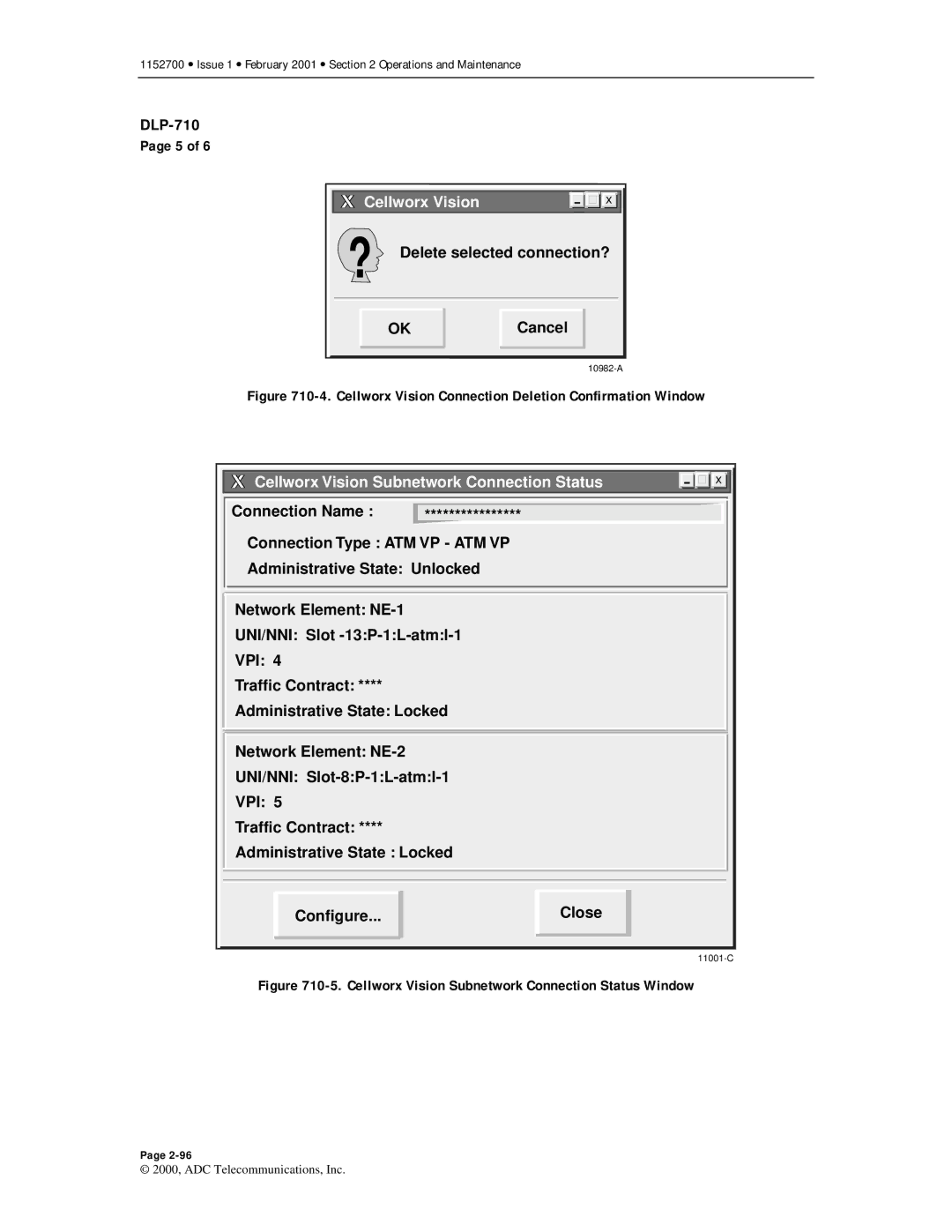 ADC Release 3.1 user manual Cellworx Vision Connection Deletion Confirmation Window 