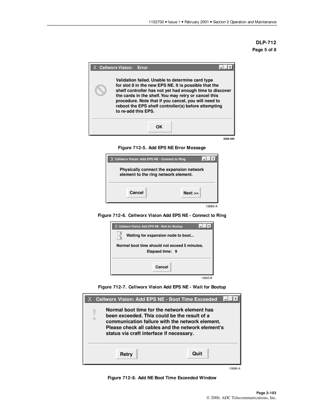 ADC Release 3.1 user manual Add EPS NE Error Message 