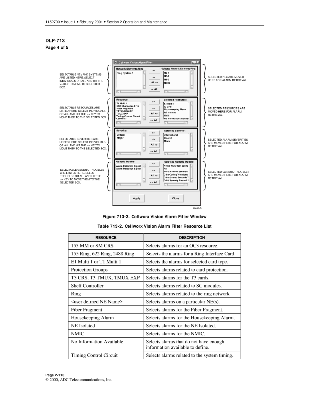 ADC Release 3.1 user manual T3 CRS, T3 TMUX, Tmux EXP, Cellworx Vision Alarm Filter 