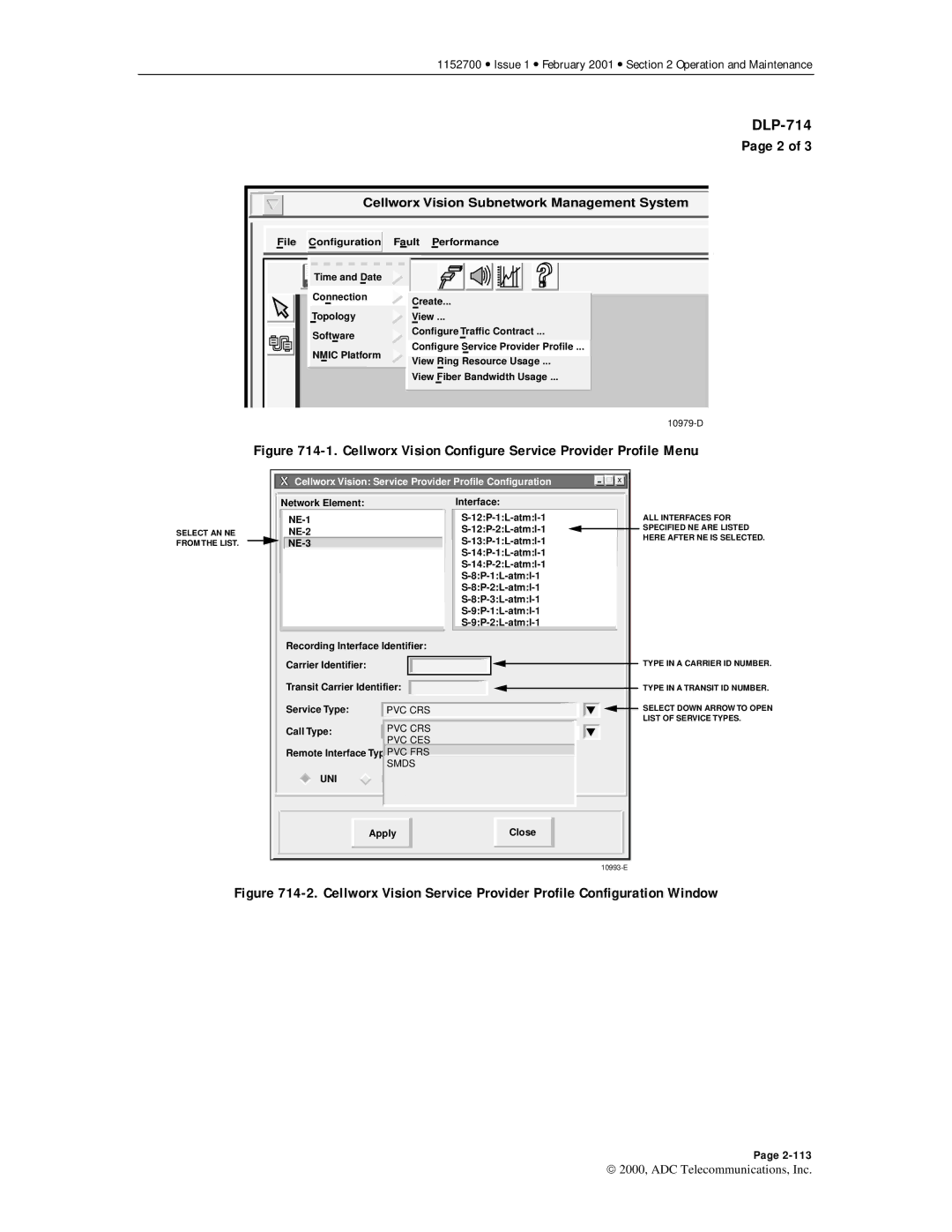 ADC Release 3.1 user manual Cellworx Vision Configure Service Provider Profile Menu 