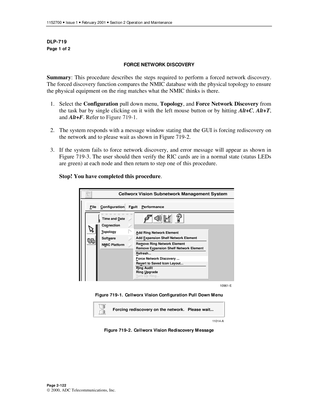 ADC Release 3.1 user manual Force Network Discovery, Cellworx Vision Configuration Pull Down Menu 