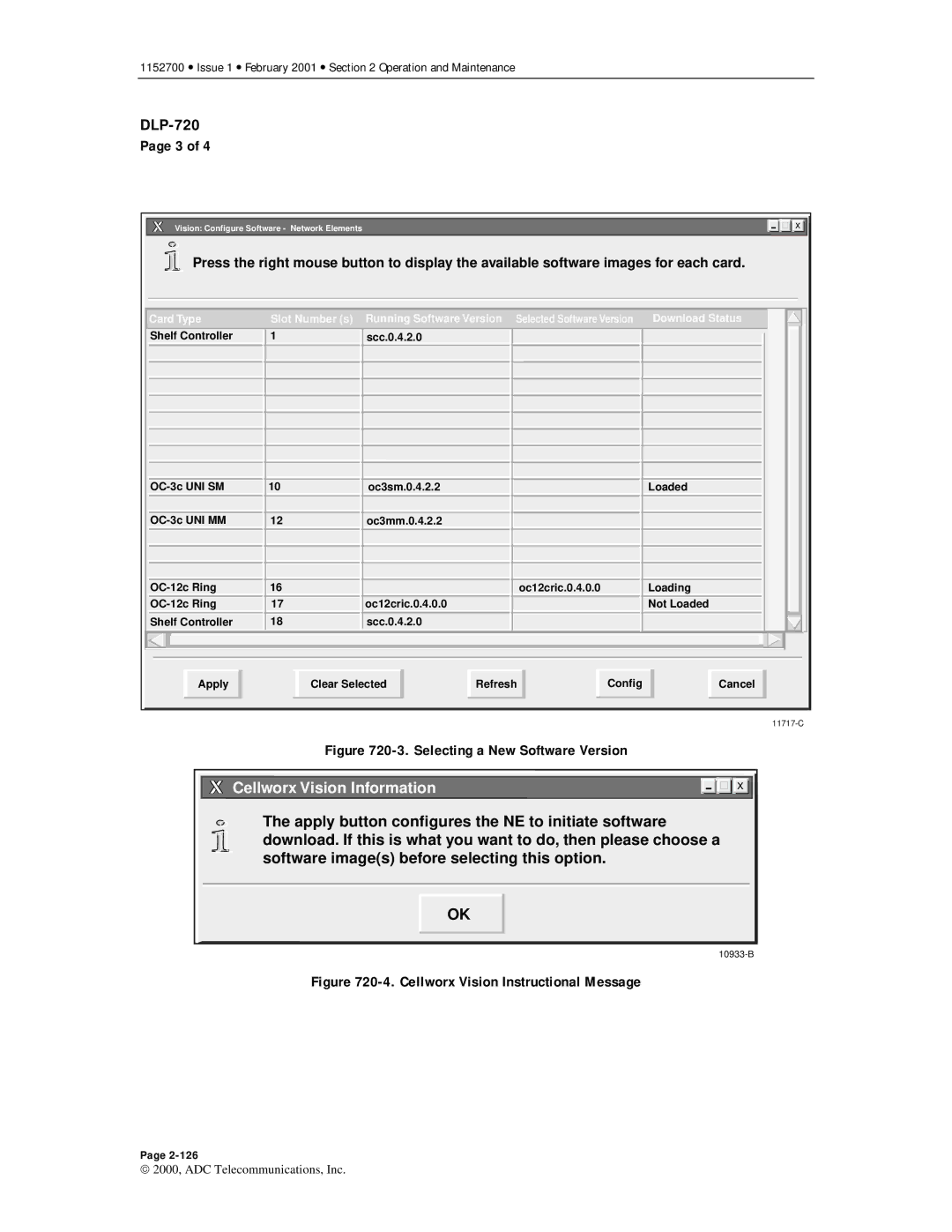 ADC Release 3.1 user manual Selecting a New Software Version 