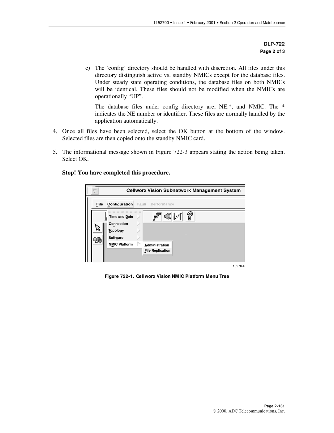 ADC Release 3.1 user manual Cellworx Vision Nmic Platform Menu Tree 