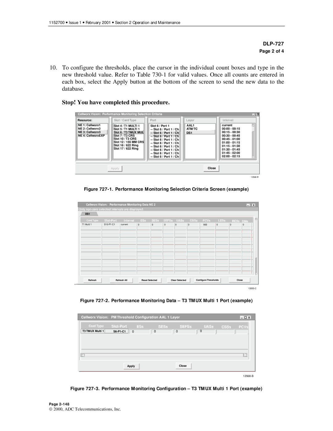 ADC Release 3.1 user manual Performance Monitoring Selection Criteria Screen example 