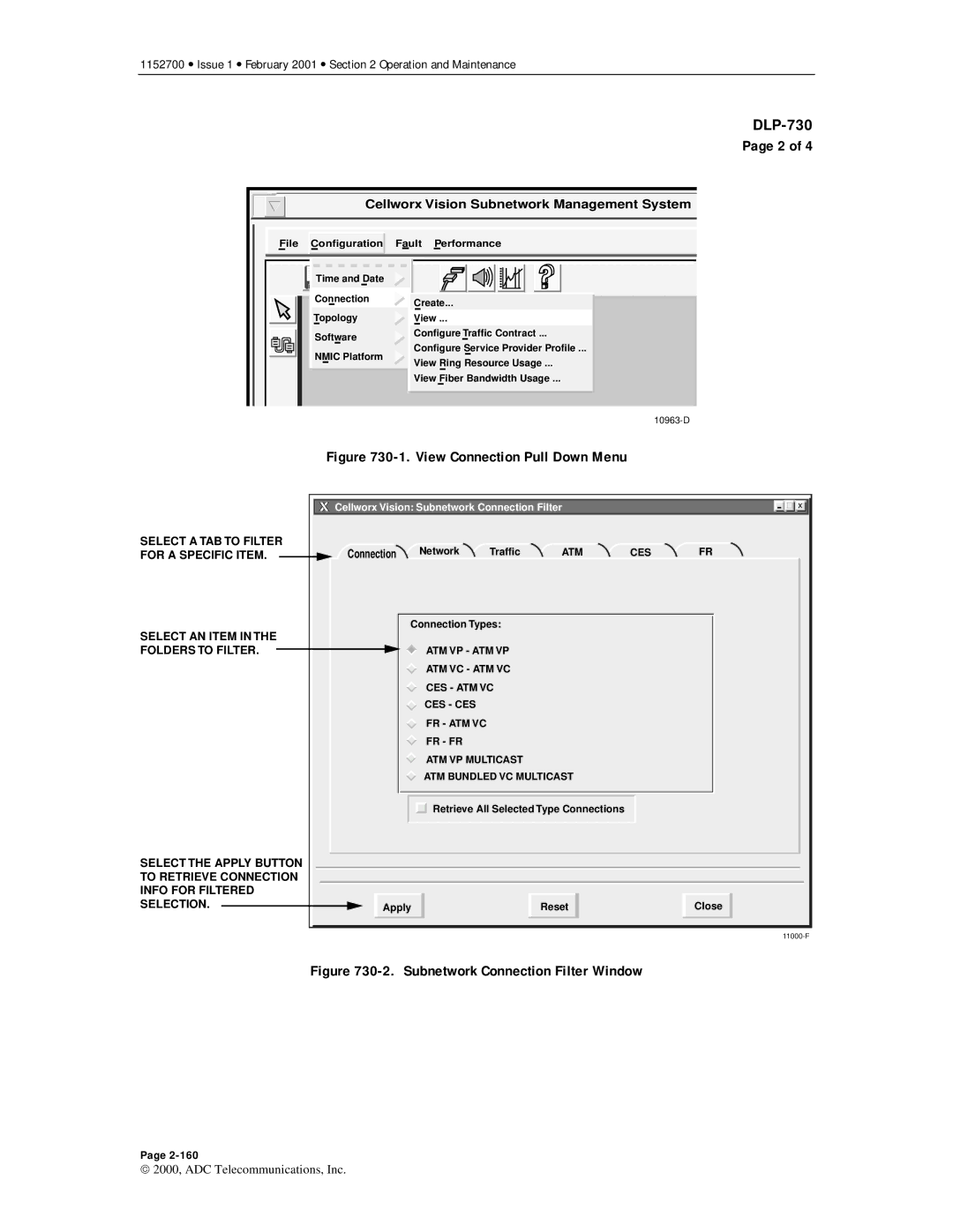 ADC Release 3.1 user manual View Connection Pull Down Menu 