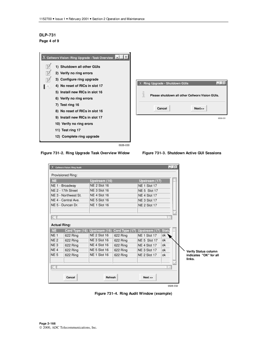 ADC Release 3.1 user manual Ring Audit Window example 