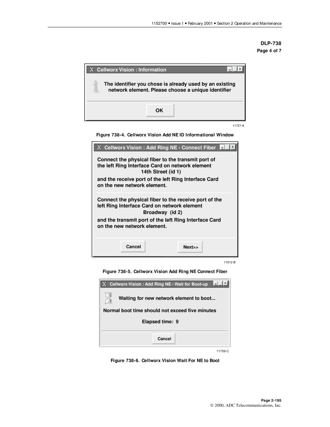 ADC Release 3.1 user manual Cellworx Vision Add Ring NE Connect Fiber 