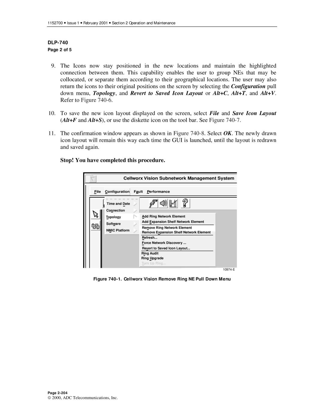 ADC Release 3.1 user manual Cellworx Vision Remove Ring NE Pull Down Menu 