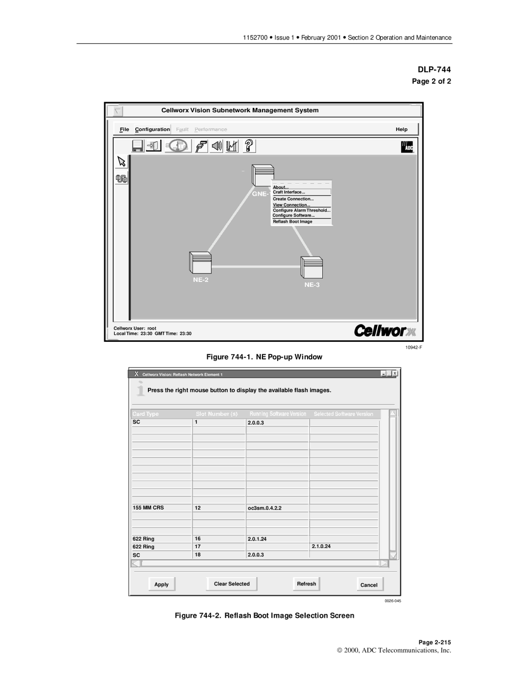 ADC Release 3.1 user manual NE Pop-up Window 