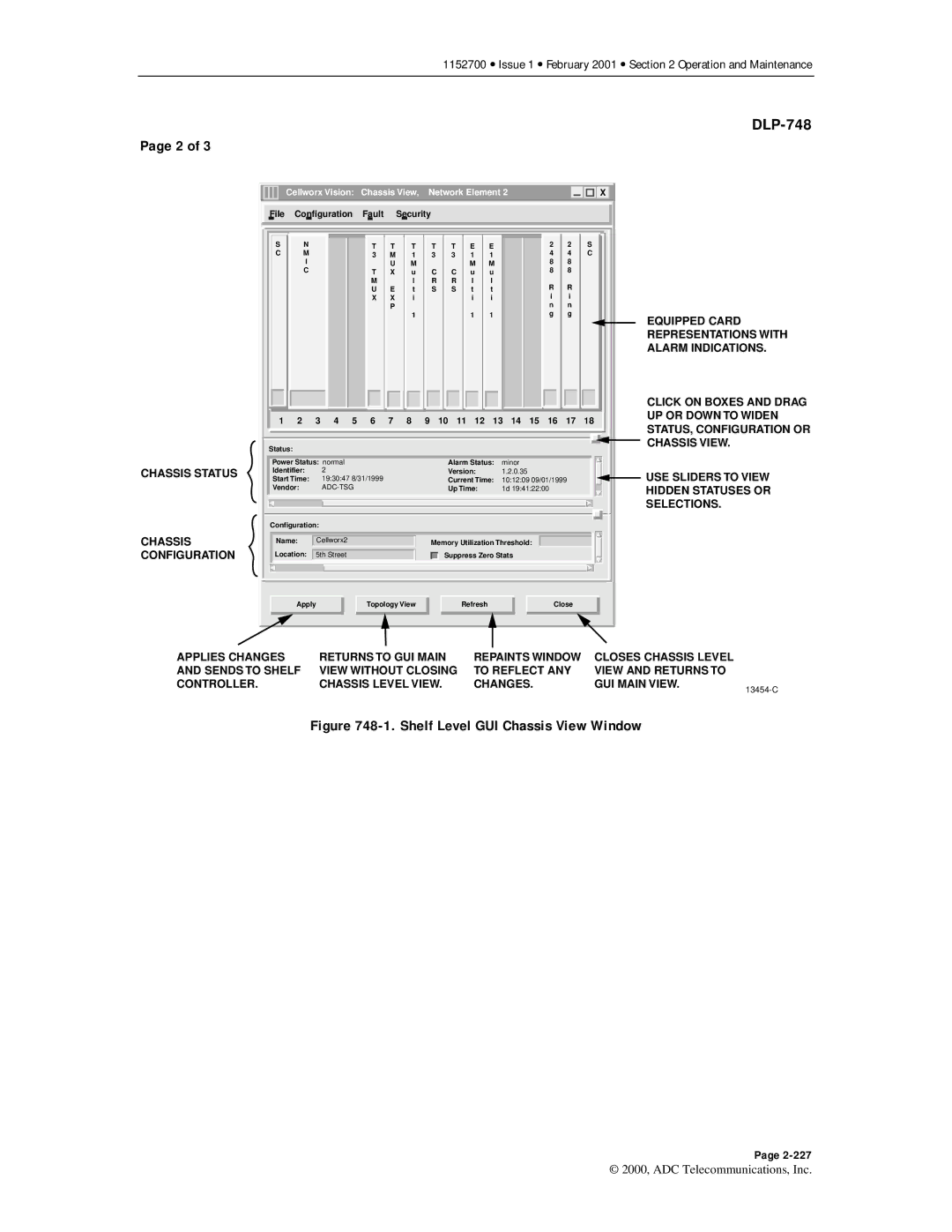 ADC Release 3.1 user manual Shelf Level GUI Chassis View Window 