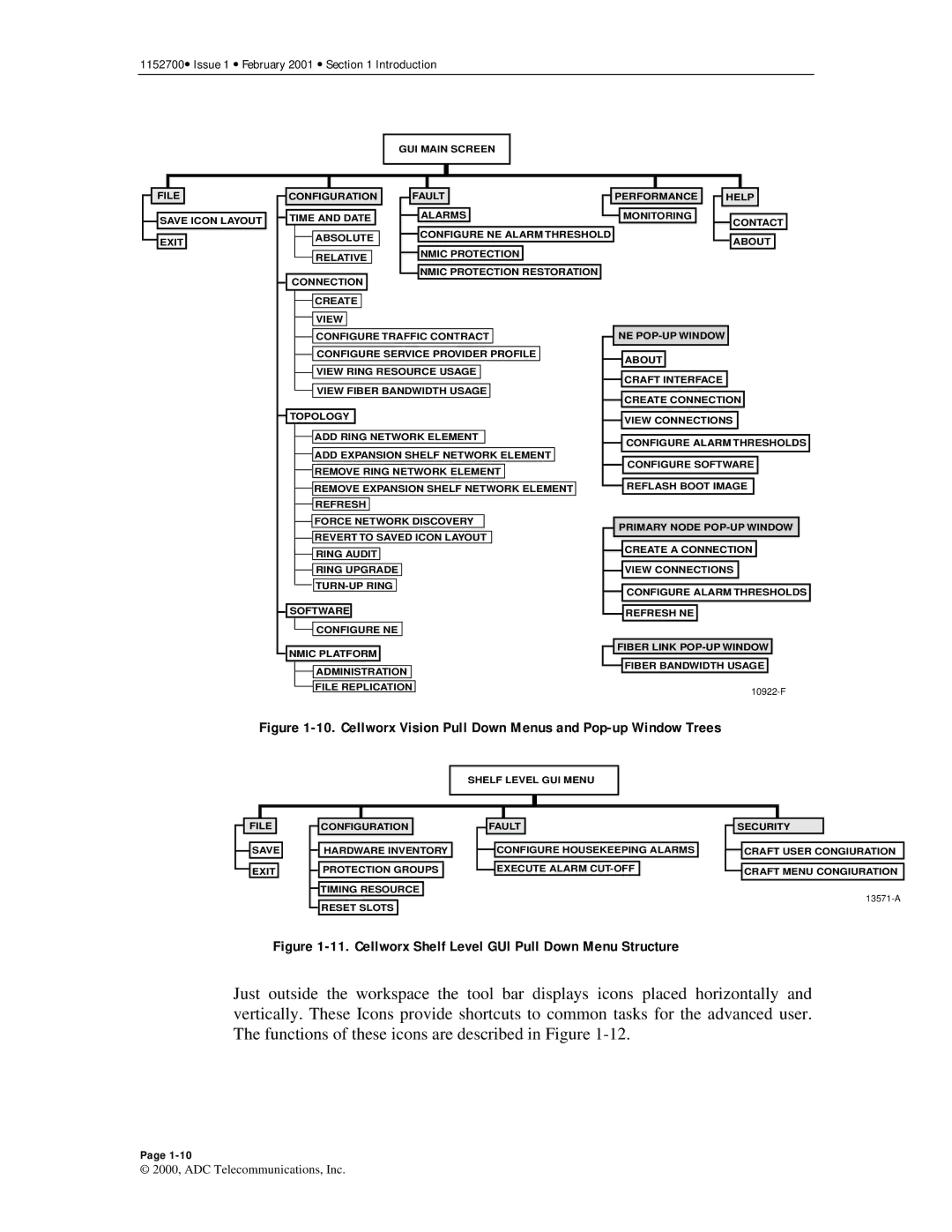 ADC Release 3.1 user manual Cellworx Vision Pull Down Menus and Pop-up Window Trees 