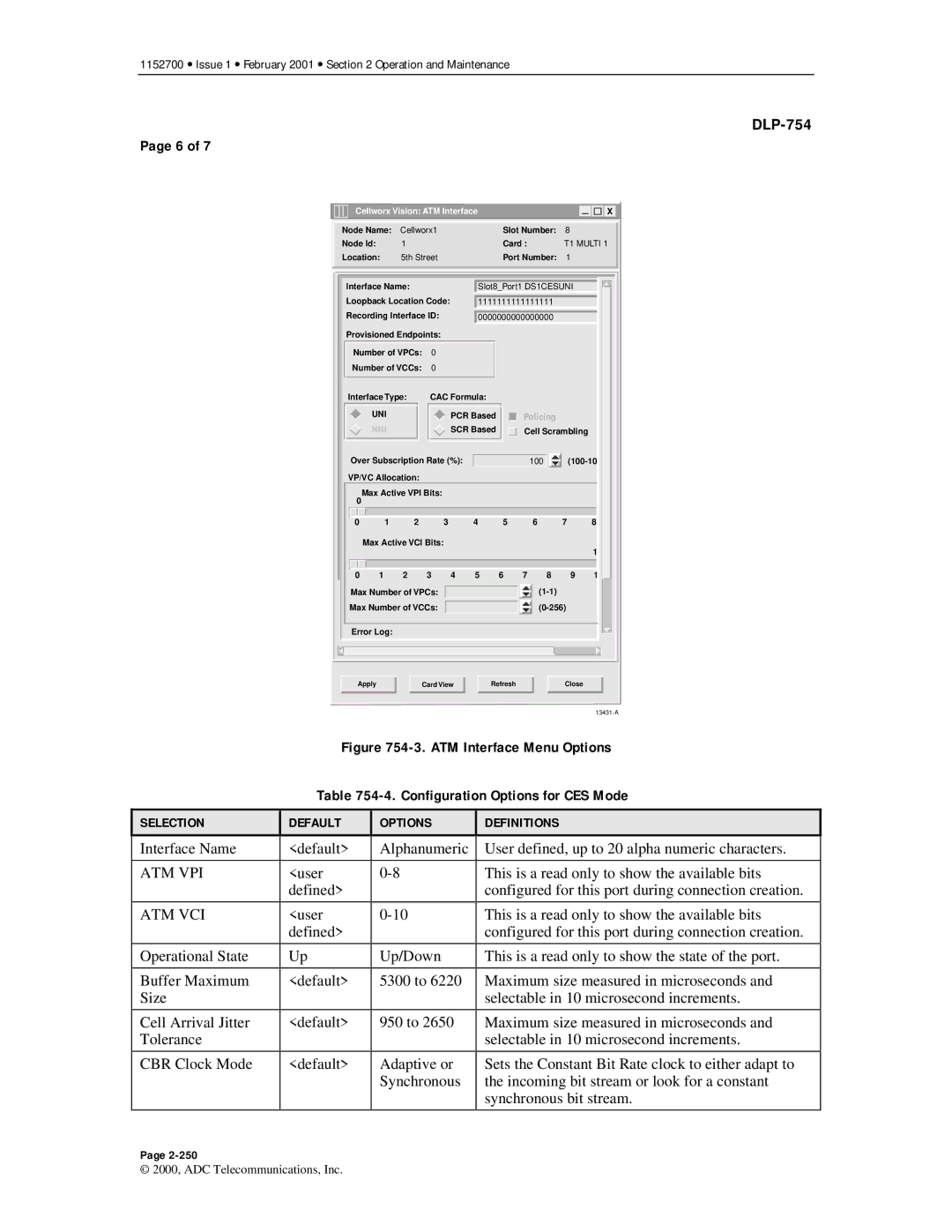 ADC Release 3.1 user manual Atm Vpi, Atm Vci 