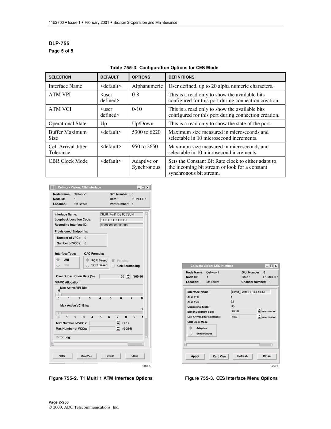 ADC Release 3.1 user manual T1 Multi 1 ATM Interface Options 