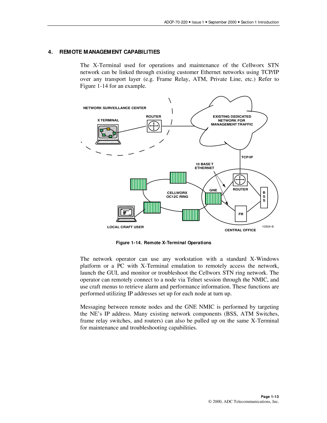 ADC Release 3.1 user manual Remote Management Capabilities, Remote X-Terminal Operations 