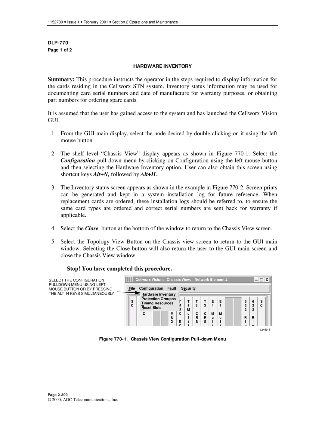 ADC Release 3.1 user manual Hardware Inventory, Chassis View Configuration Pull-down Menu 