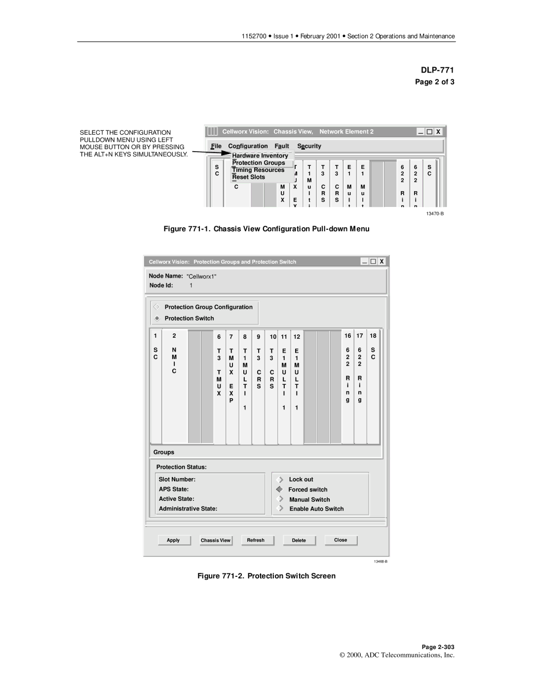 ADC Release 3.1 user manual Protection Switch Screen 