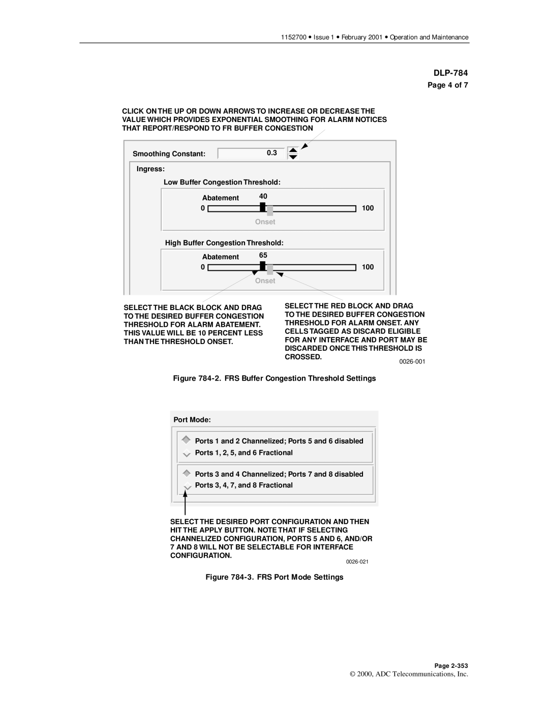 ADC Release 3.1 user manual FRS Buffer Congestion Threshold Settings 