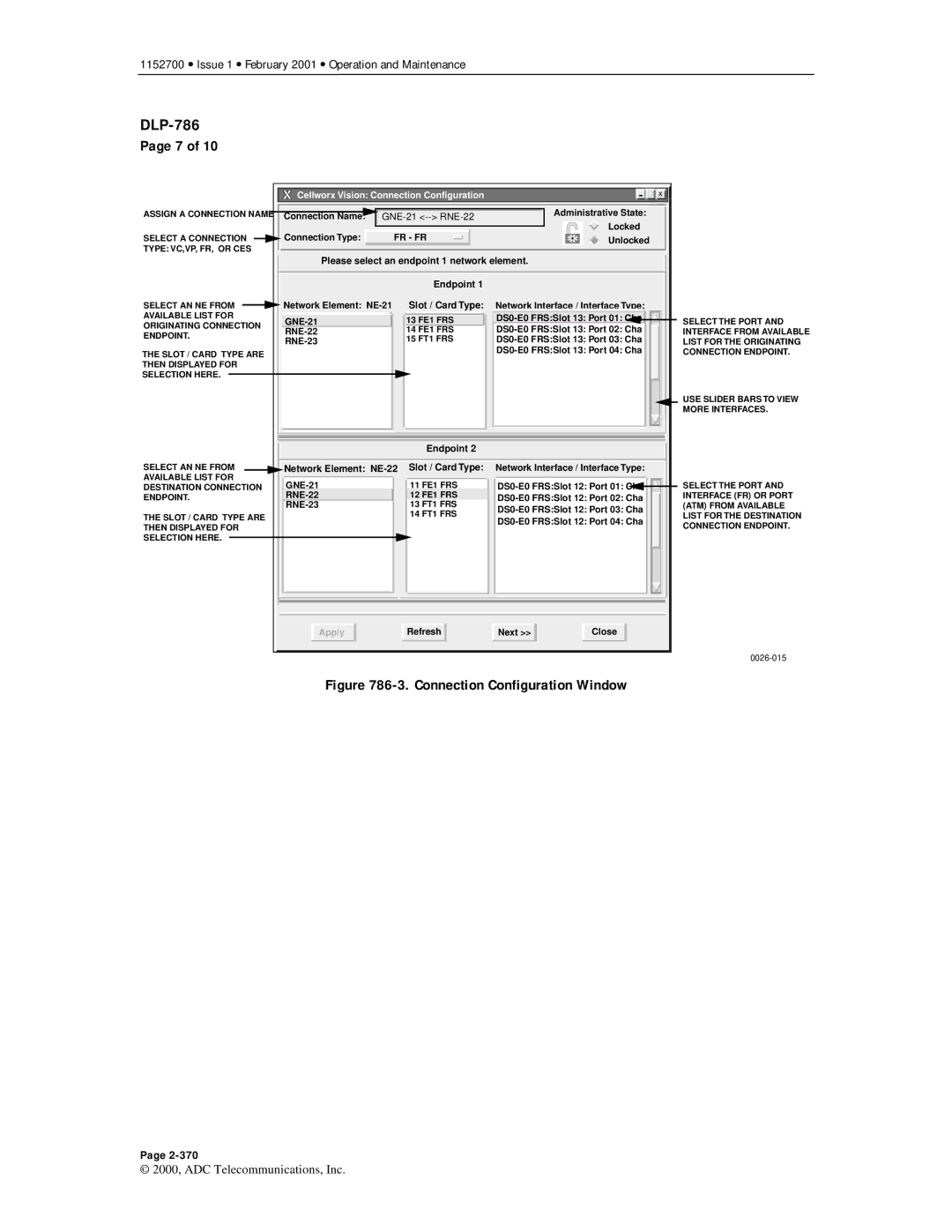 ADC Release 3.1 user manual Connection Configuration Window 