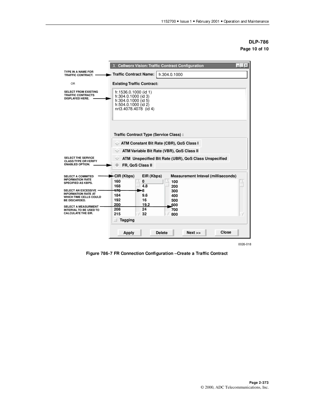 ADC Release 3.1 user manual FR Connection Configuration Create a Traffic Contract 