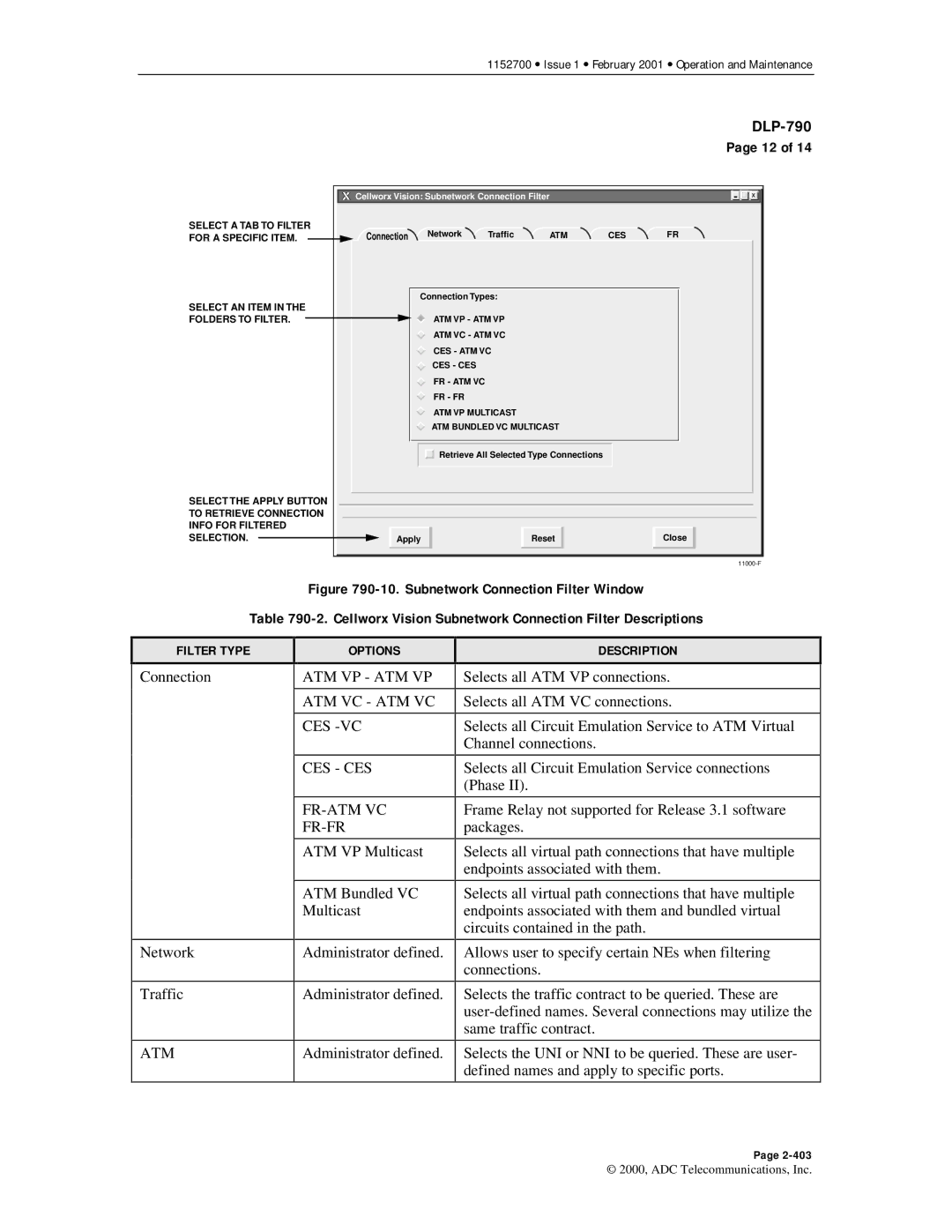 ADC Release 3.1 user manual Connection Network Traffic 