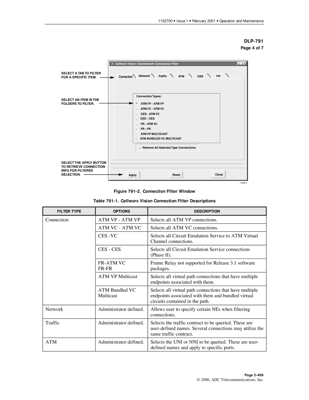 ADC Release 3.1 user manual Connection Network Traffic 