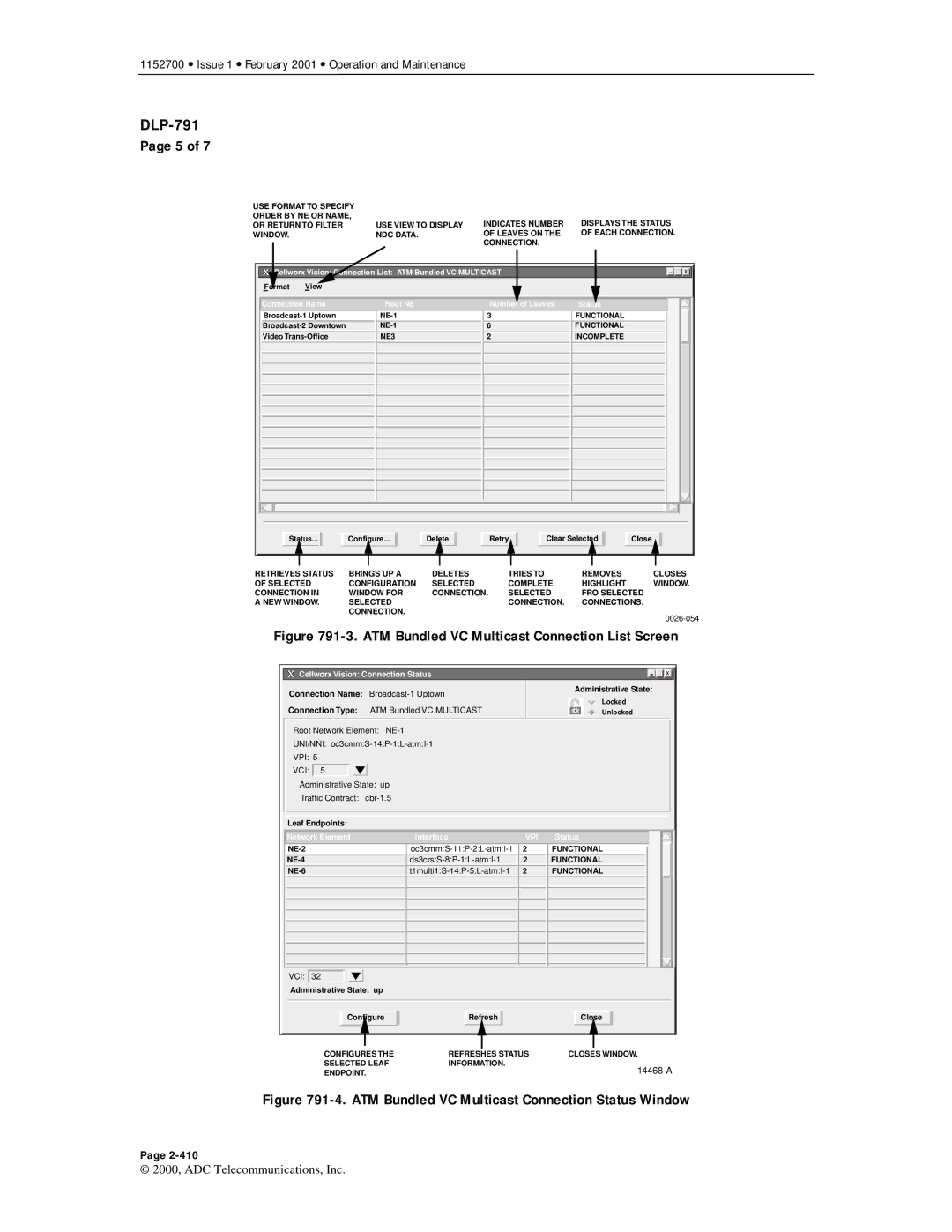 ADC Release 3.1 user manual ATM Bundled VC Multicast Connection List Screen 