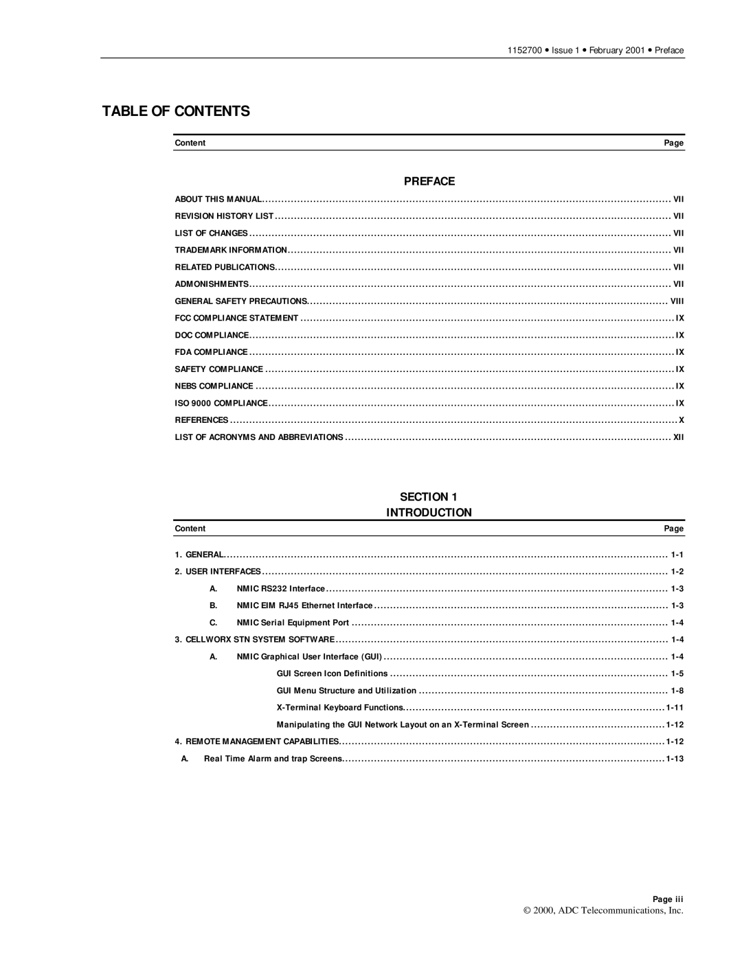 ADC Release 3.1 user manual Table of Contents 