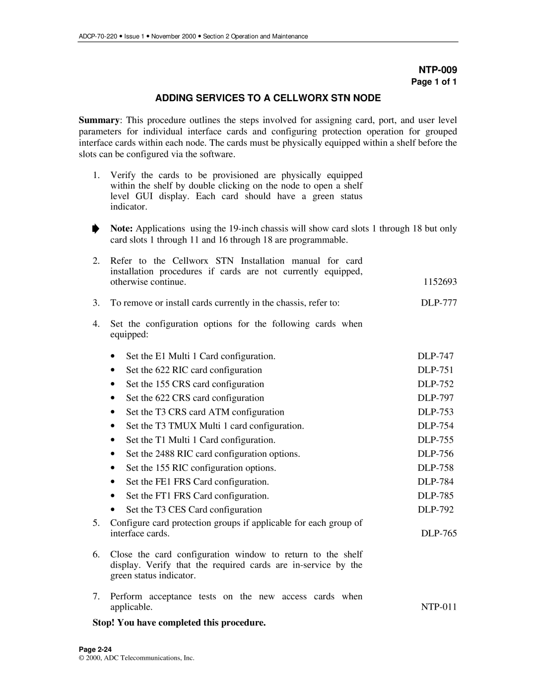 ADC Release 3.1 user manual Adding Services to a Cellworx STN Node 