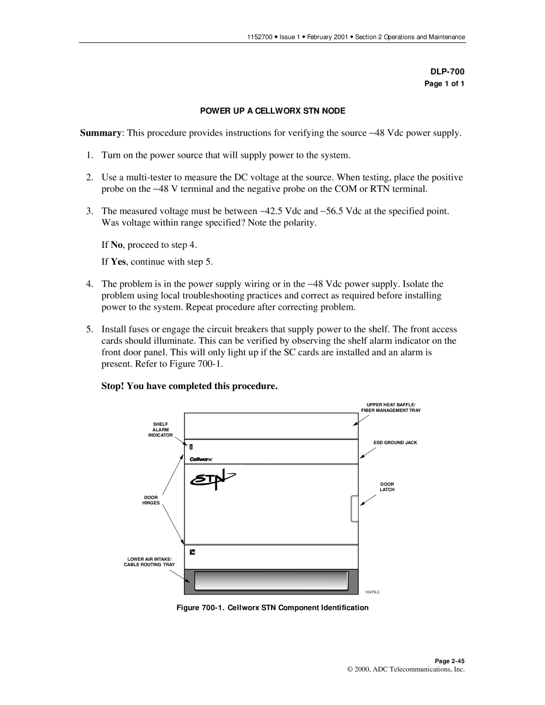 ADC Release 3.1 user manual Power UP a Cellworx STN Node, Cellworx STN Component Identification 