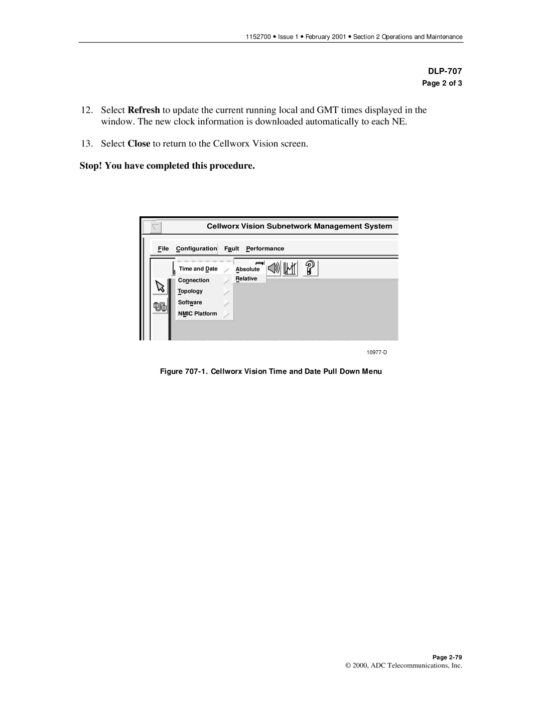 ADC Release 3.1 user manual Cellworx Vision Time and Date Pull Down Menu 