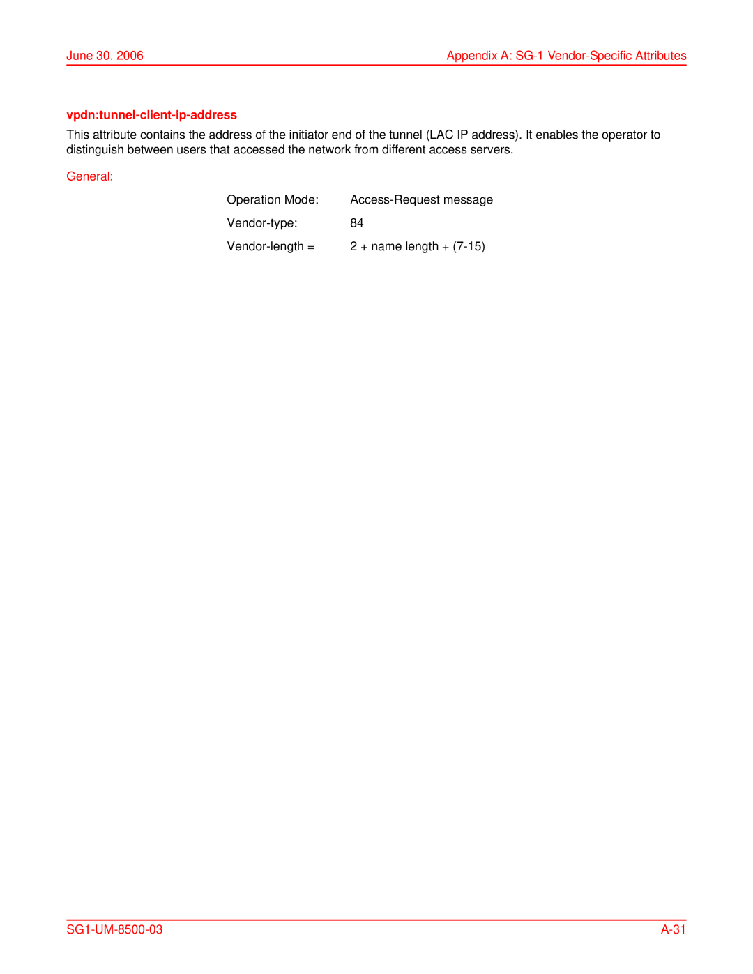 ADC SG-1 user manual Vpdntunnel-client-ip-address 