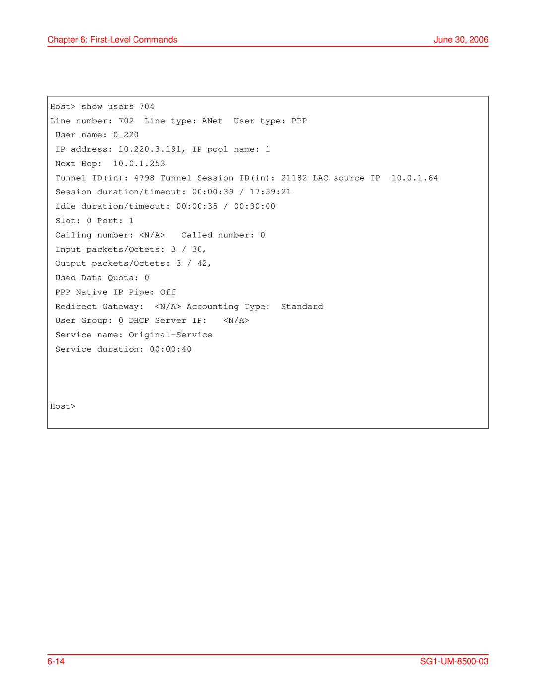 ADC SG-1 user manual First-Level Commands June 30 