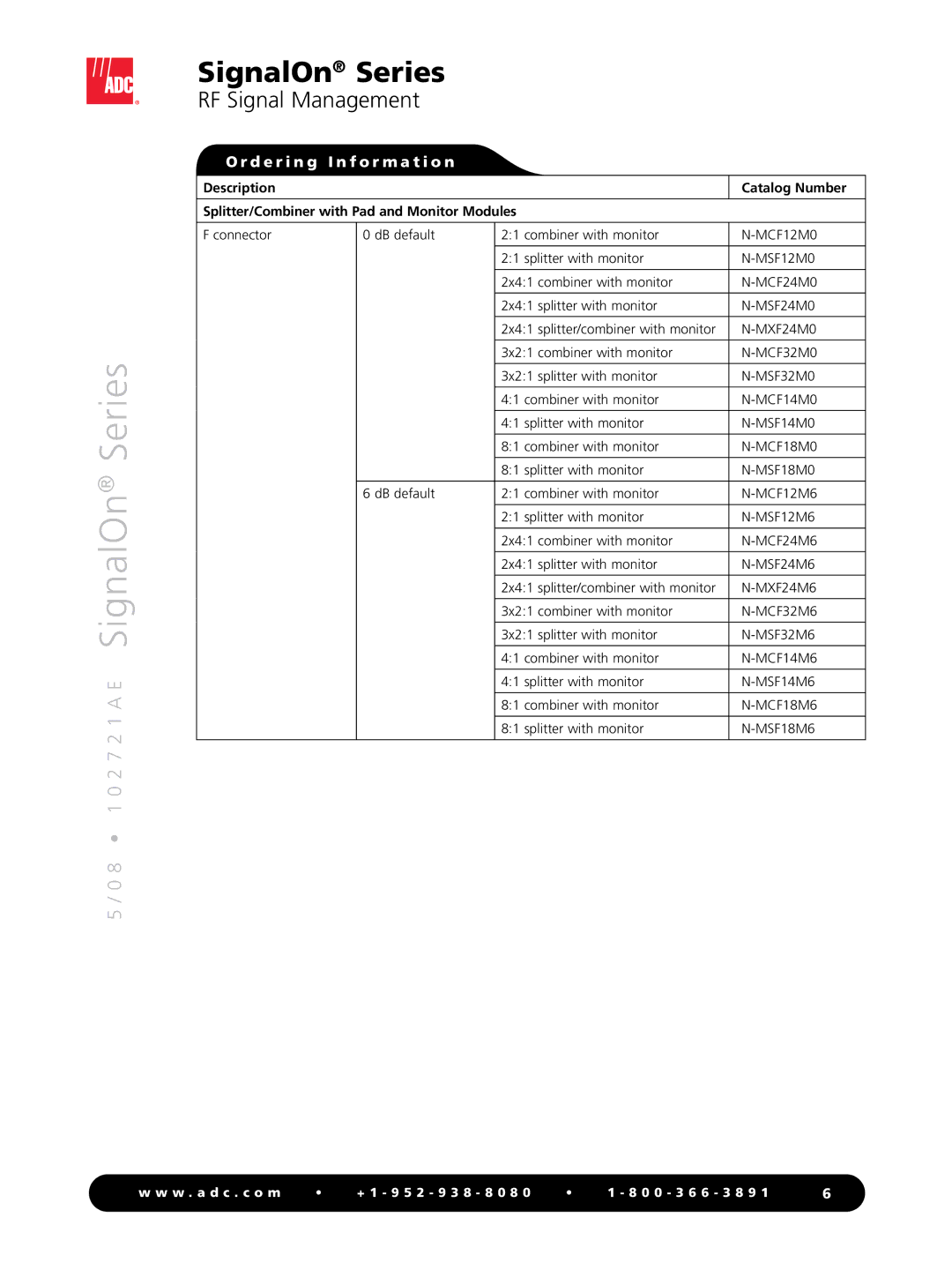 ADC SignalOn Series manual MCF12M0 