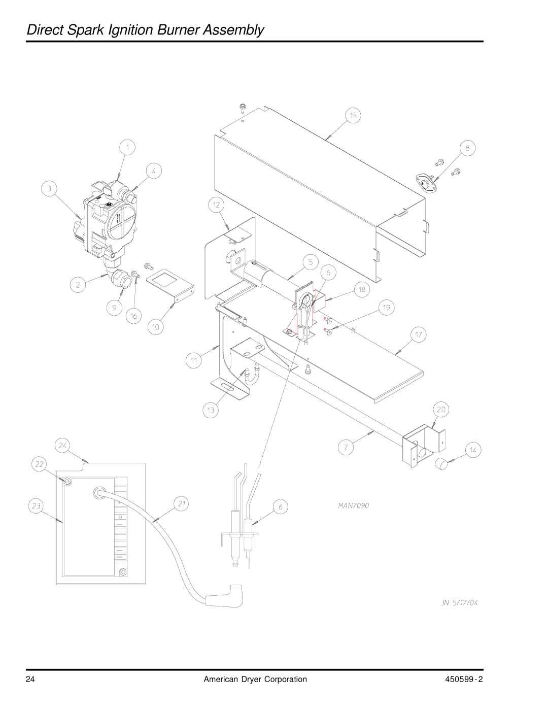 ADC SL20 Gen II manual Direct Spark Ignition Burner Assembly 