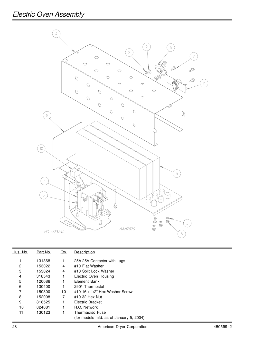 ADC SL20 Gen II manual Electric Oven Assembly 