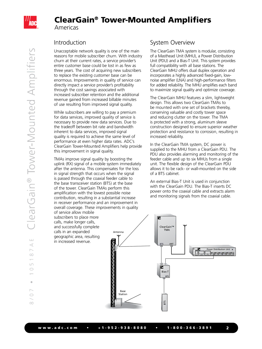 ADC Tower-Mounted Amplifiers manual Introduction, System Overview 