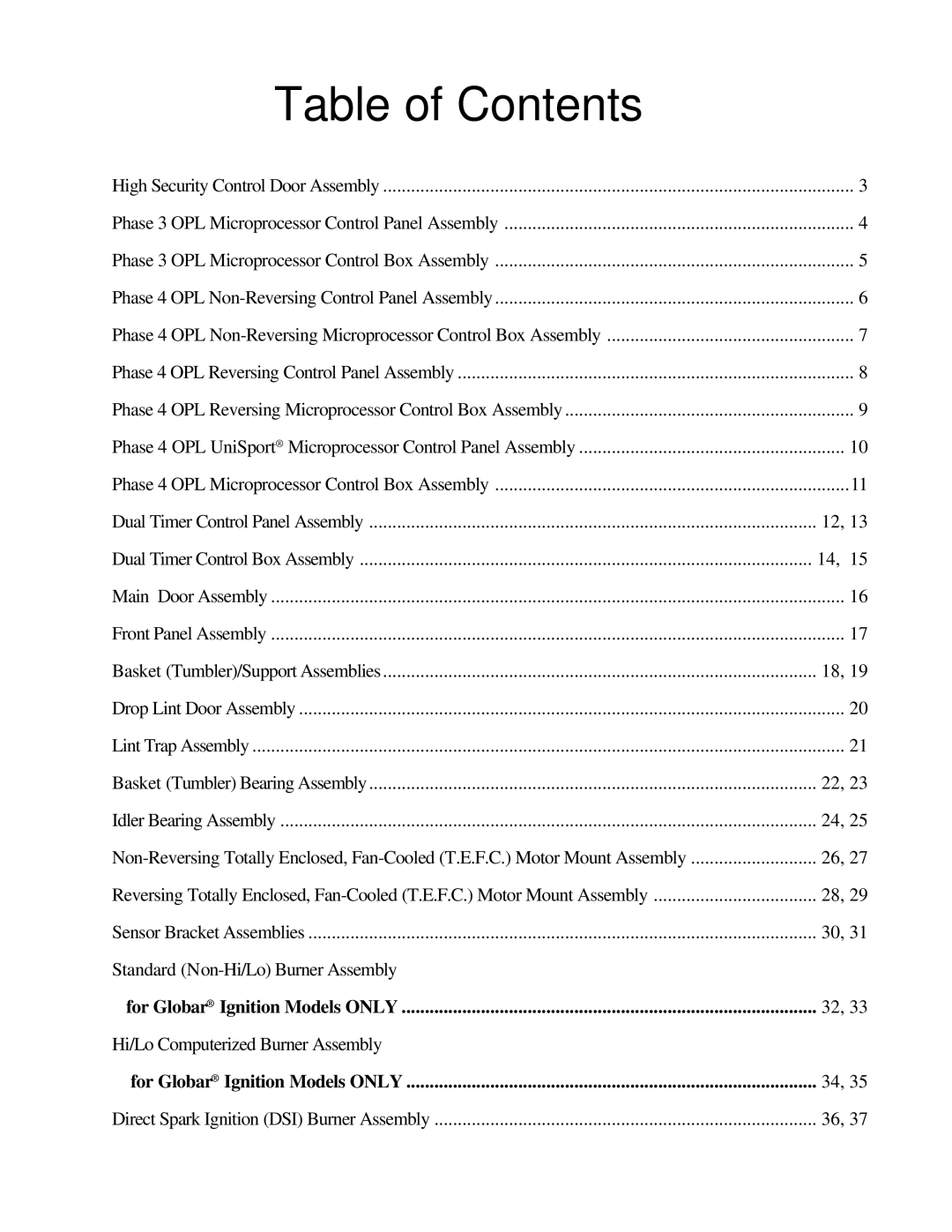 ADC UD-50 manual Table of Contents 