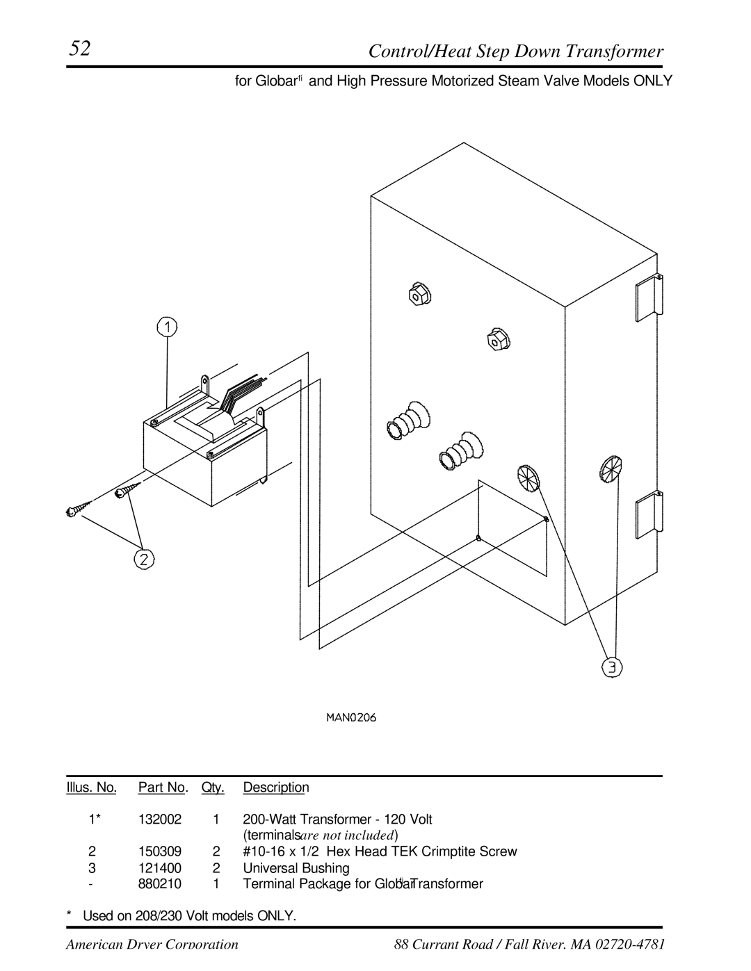 ADC UD-50 manual Control/Heat Step Down Transformer 