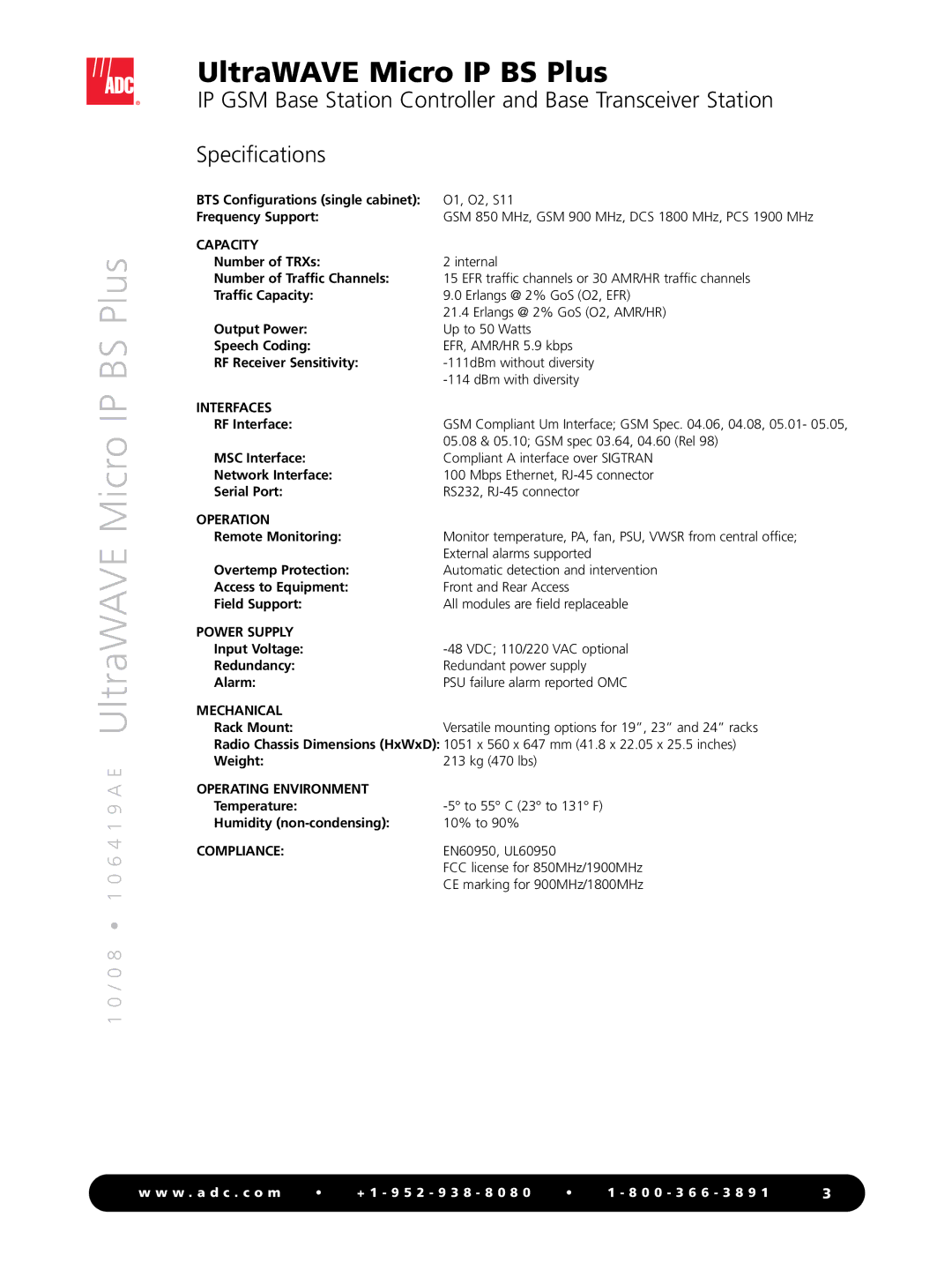 ADC UltraWAVE manual Compliance 