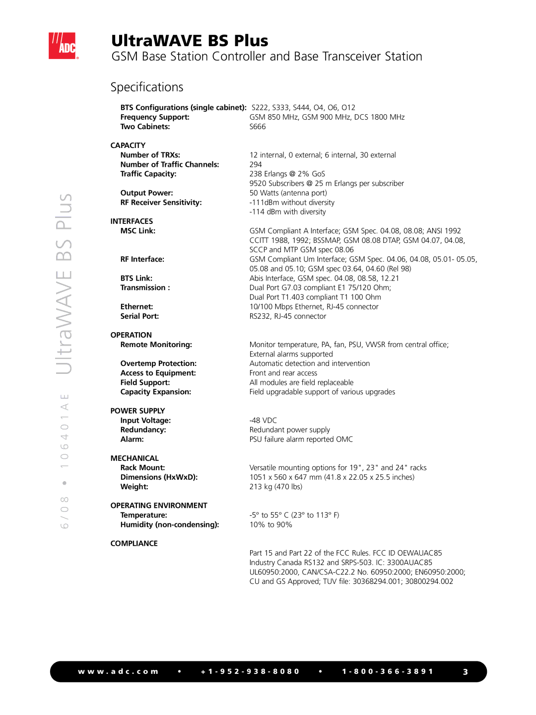 ADC manual 8 1 0 6 4 0 1 a E UltraWAVE BS Plus 