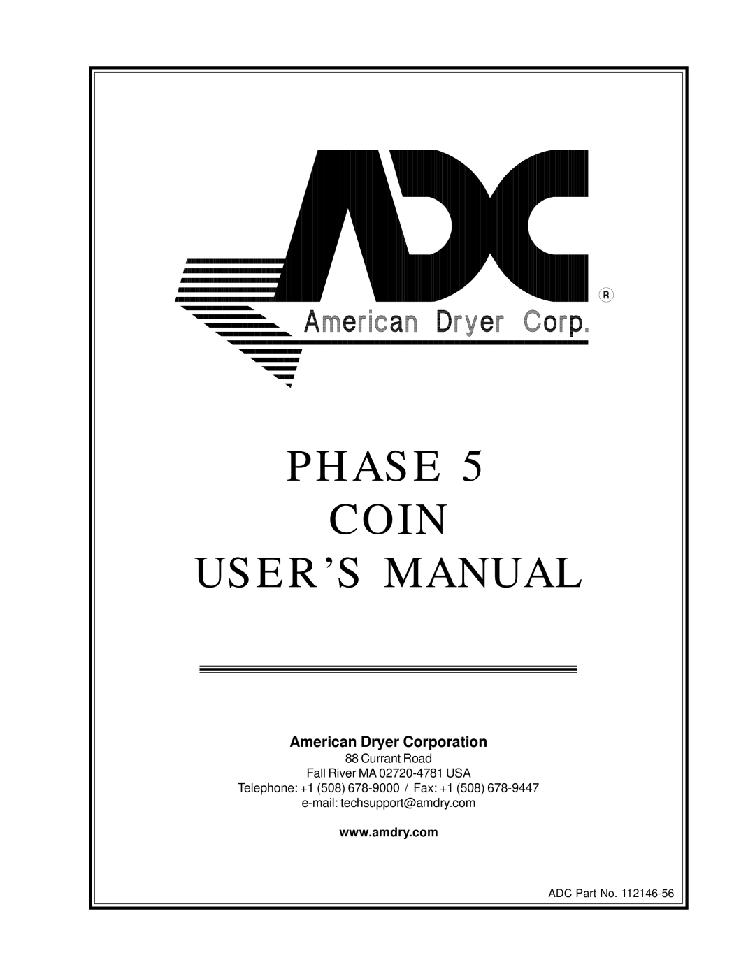 ADC AD-295, WDA-540, AD-26, AD-540 user manual Phase Coin USER’S Manual 