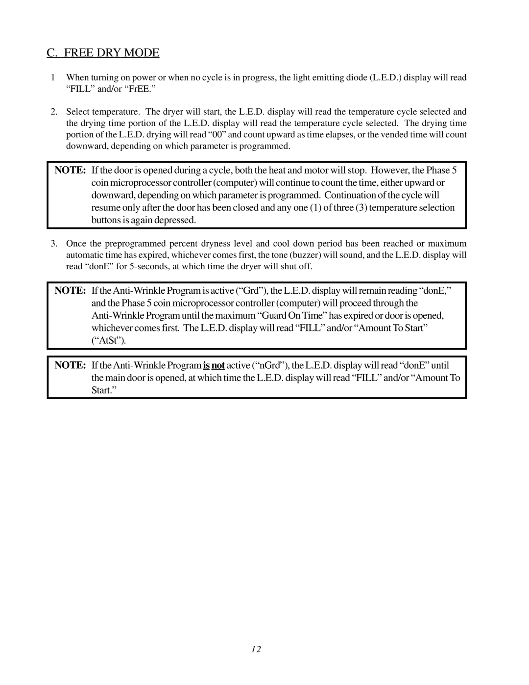 ADC AD-26, WDA-540, AD-295, AD-540 user manual Free DRY Mode 