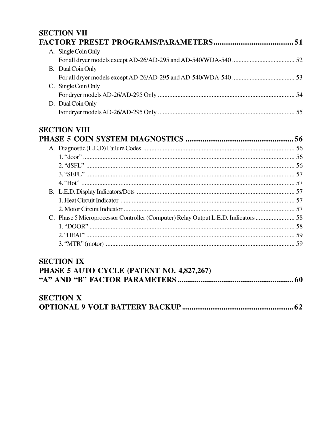 ADC user manual For all dryer models except AD-26/AD-295 and AD-540/WDA-540, For dryer models AD-26/AD-295 Only 