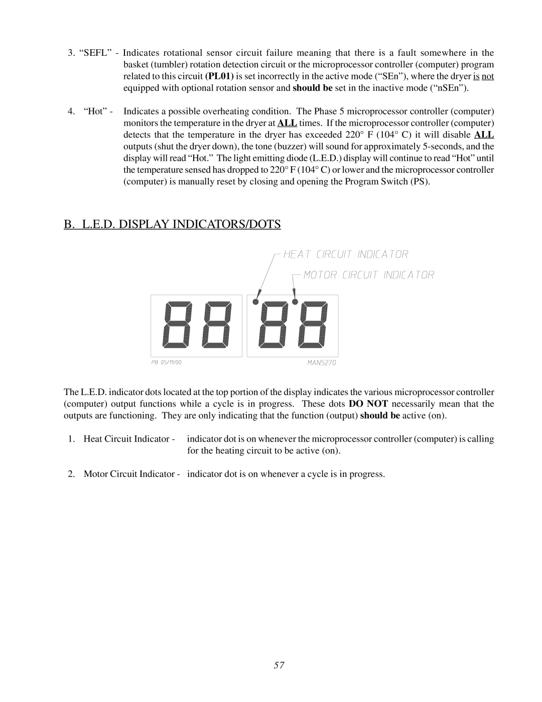 ADC AD-540, WDA-540, AD-295, AD-26 user manual E.D. Display INDICATORS/DOTS 