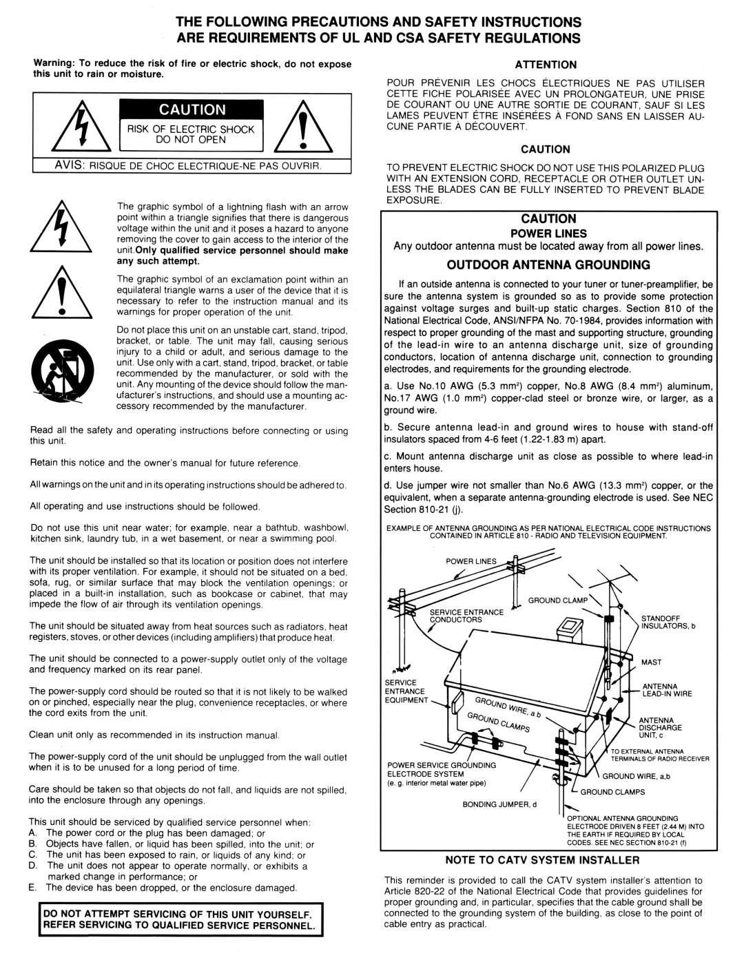 Adcom 7705, GFA7707 manual 