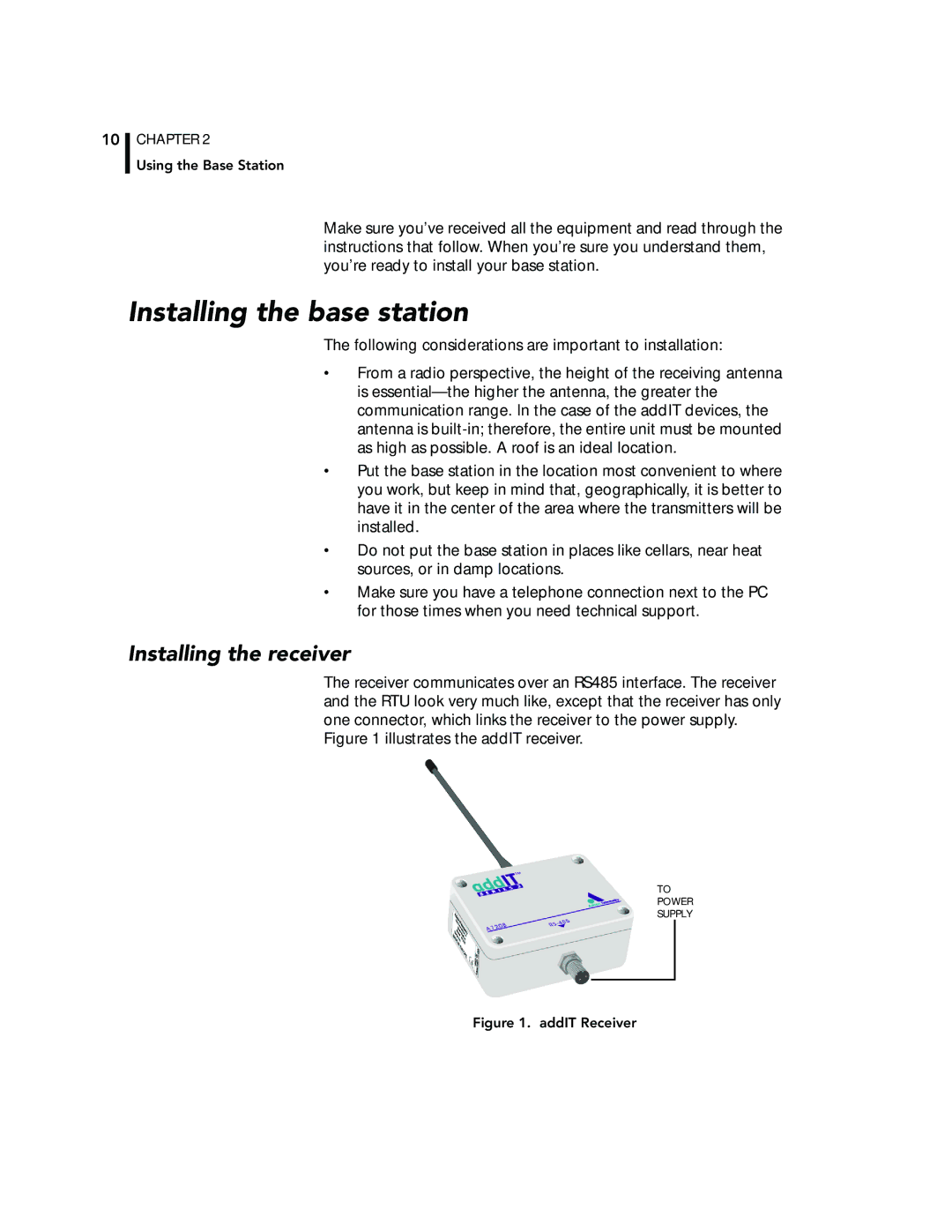 Adcom A723, A720 manual Installing the base station, Installing the receiver 