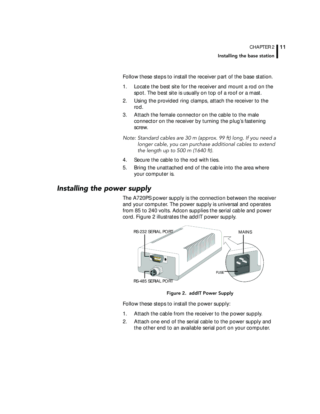 Adcom A720, A723 manual Installing the power supply, AddIT Power Supply 