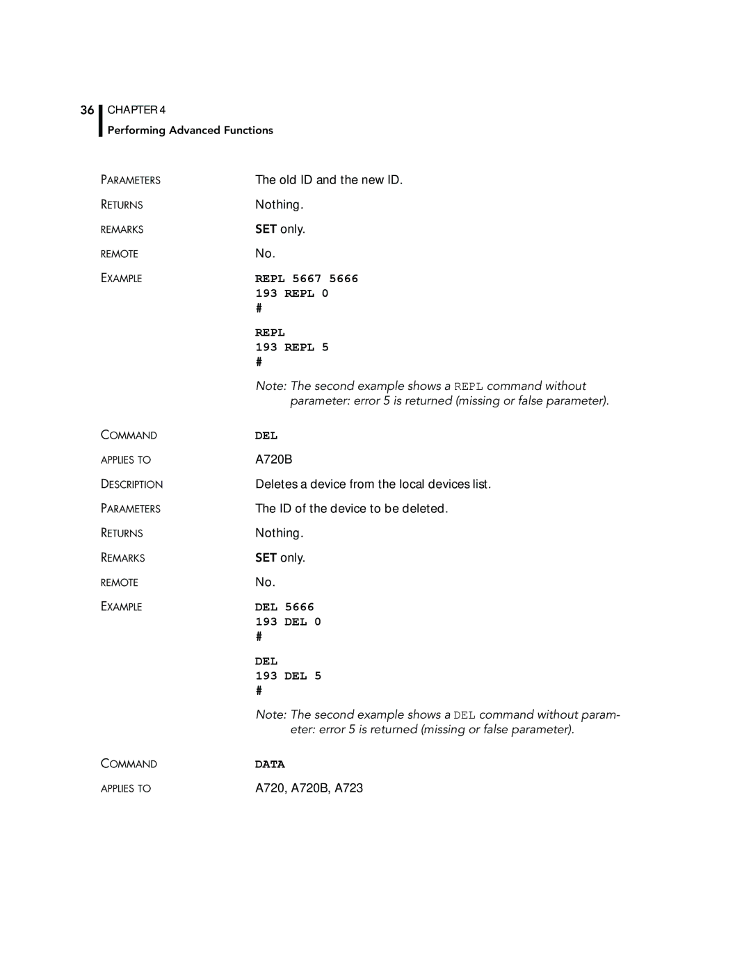 Adcom A723, A720 manual Repl 5667, Del 